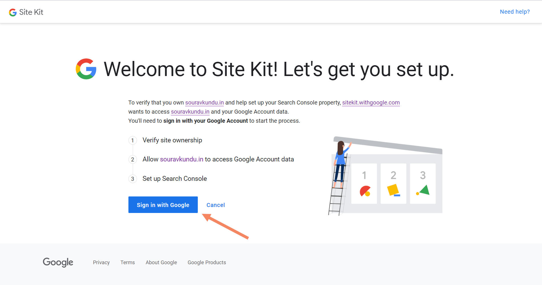 03 how to link google site kit and search console 1 - چگونه کیت سایت گوگل را در WordPress تنظیم کنیم ؟