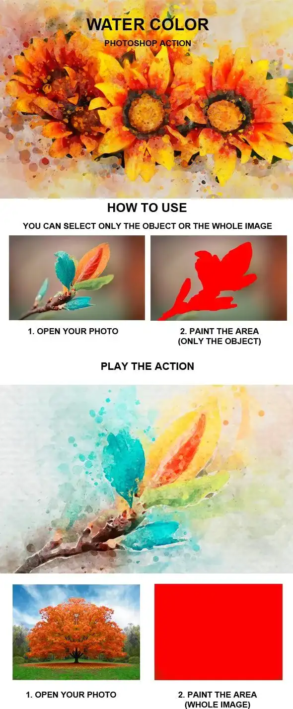 اکشن فتوشاپ  Water Color Photoshop Action