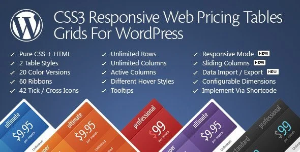 Download the responsive pricing table plugin for WordPress