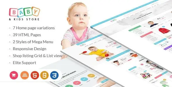 قالب HTML فروشگاهی راستچین Baby & Kids Store