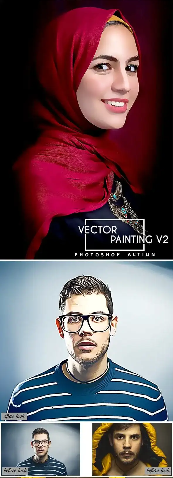 اکشن فوتوشاپ نقاشی Vector Painting V2 Photoshop Action