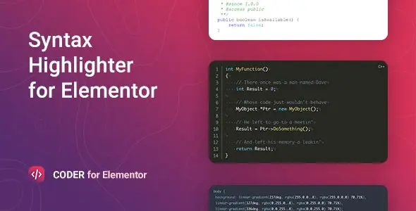 Download Coder plugin for Elementor