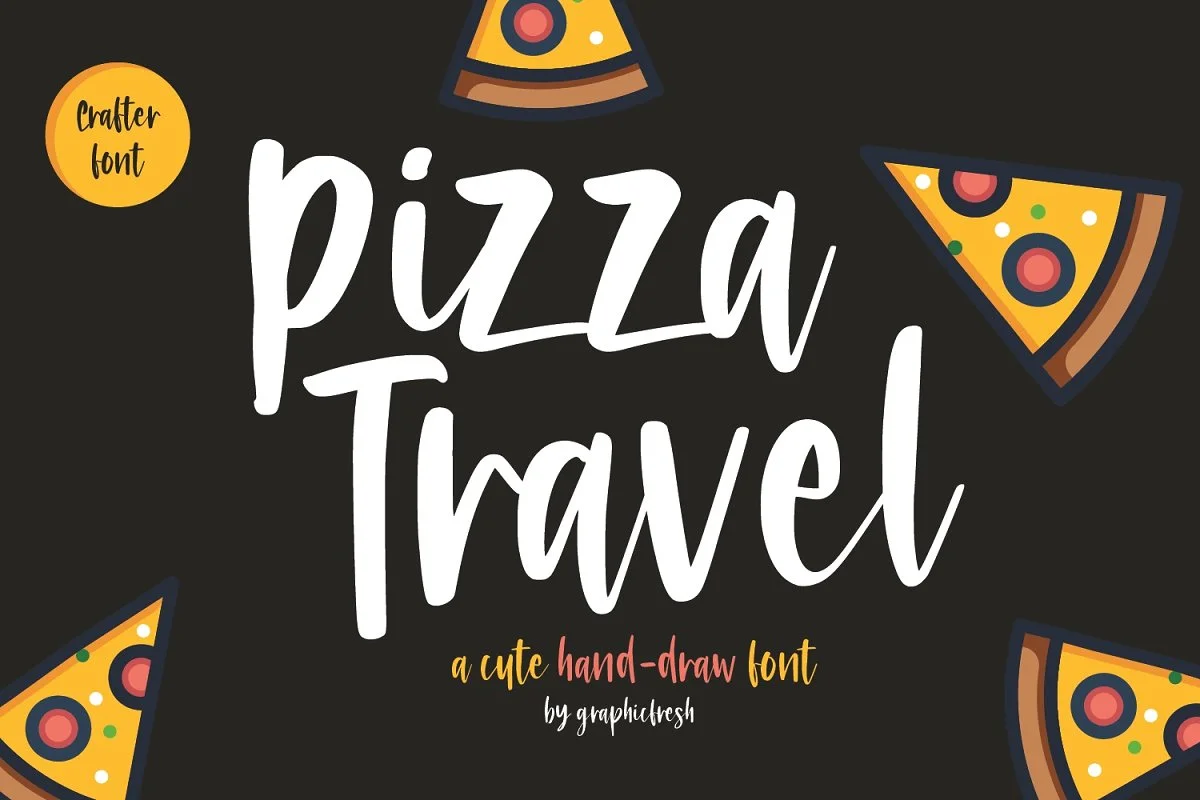 فونت انگلیسی Pizza Travel – Cute Brush Font