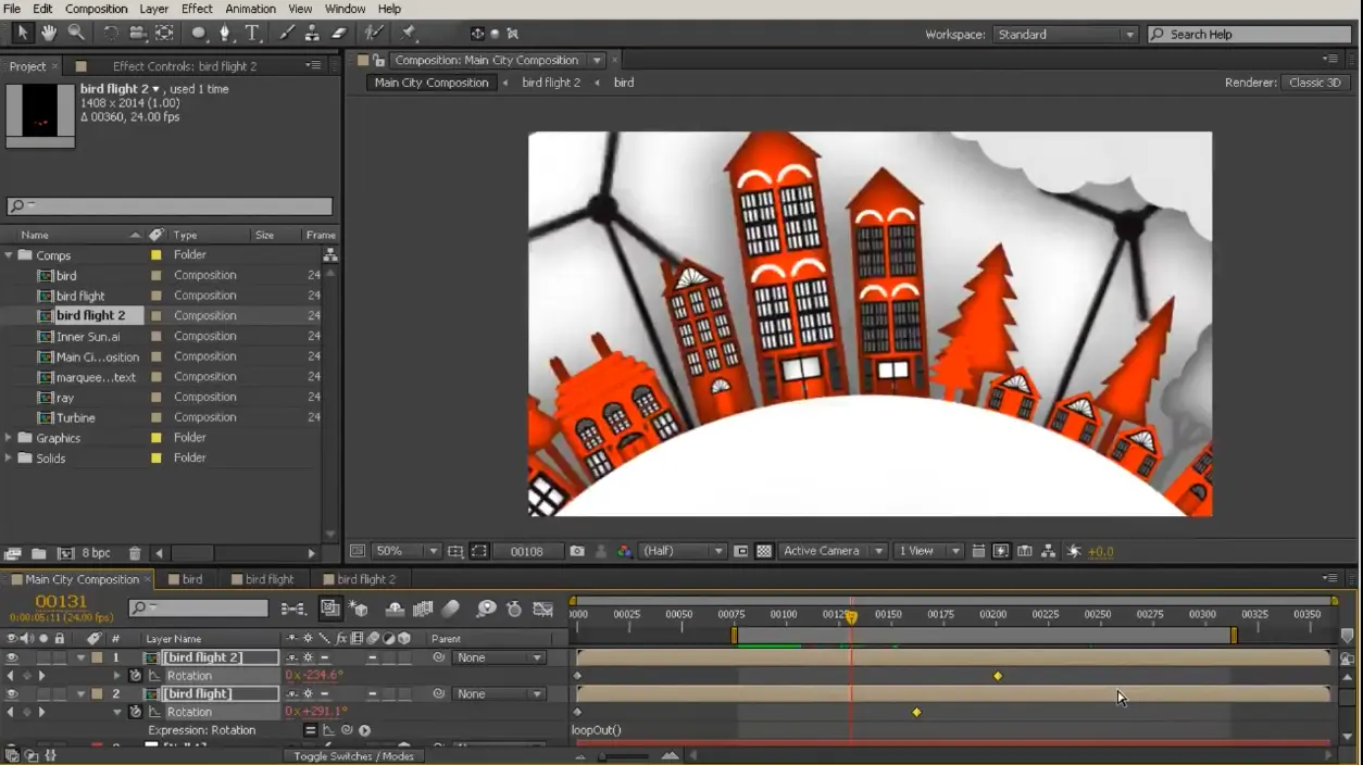  Animating a Vector City with a 3D Camera in After Effects