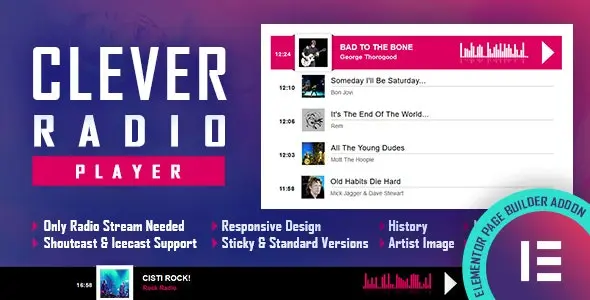 Download the CLEVER – HTML5 Radio Player add-on for Elementor