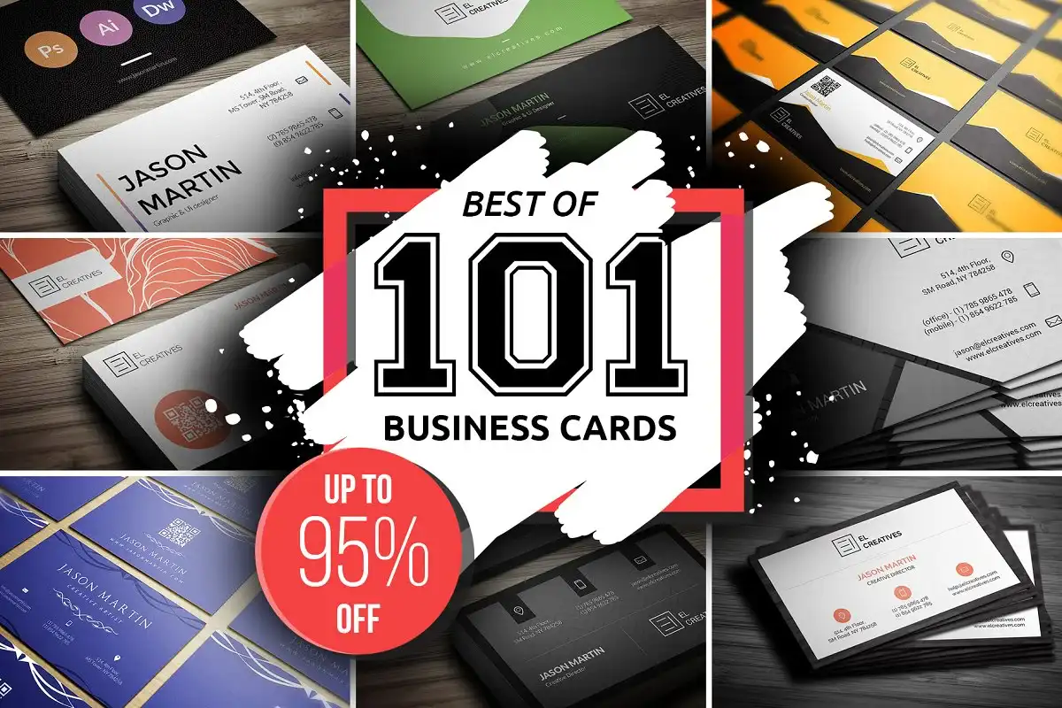 مجموعه 101 طرح لایه باز کارت ویزیت Best 101 Prime Business Cards Bundle