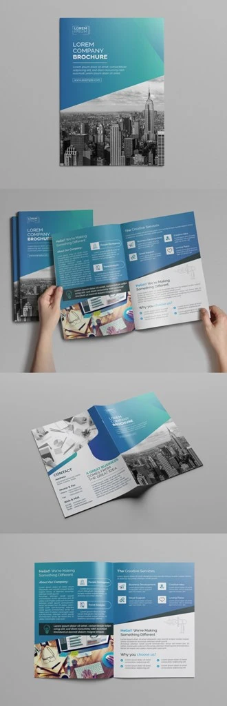 ezgif 4 f3daa0077b - طرح بروشور دو لت آبی Blue Gradient Bi-Fold Brochure Layout