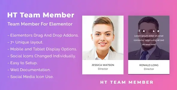 Download HT Team Member plugin for Elementor