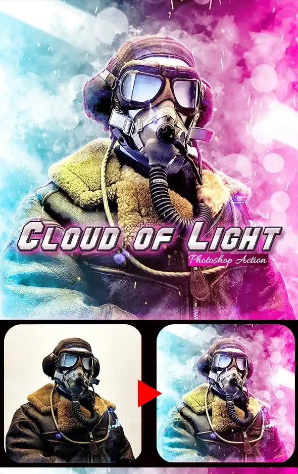 اکشن فتوشاپ Cloud of Light Photoshop Action