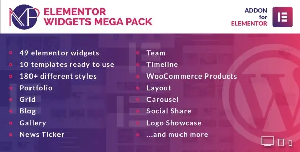Download the Elementor Widgets Mega Pack plugin
