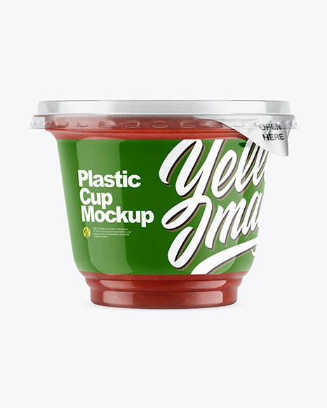 ماک آپ لیوان پلاستیکی Plastic Cup w/ Sauce Mockup