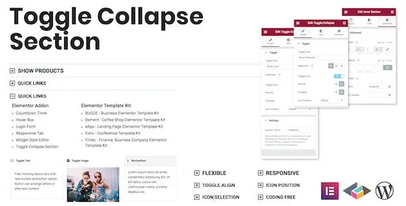 Download the Toggle Collapse Section plugin for Elementor