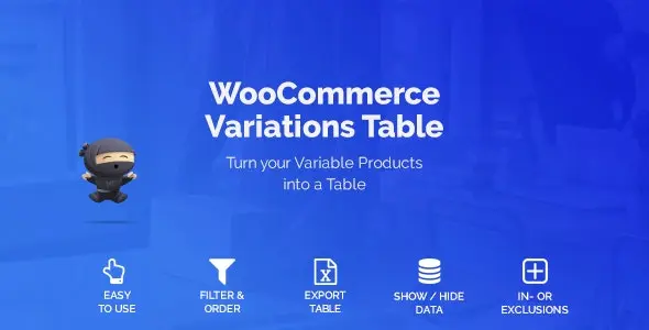 Download the WooCommerce Variations Table plugin for WordPress