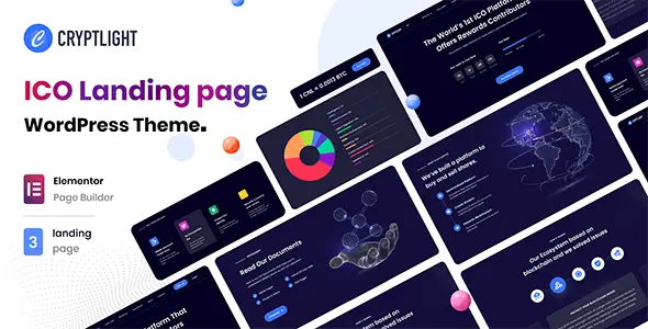 Download Cryptlight landing page template for WordPress