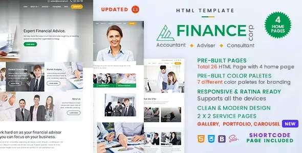 قالب HTML خدمات مالی Finance Corp