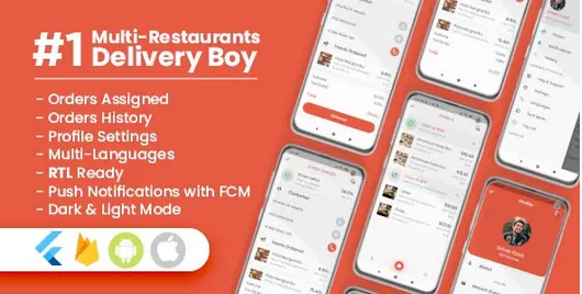 Download the source of Delivery Boy For Multi-Restaurants Flutter App