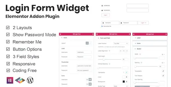 Download the Login Form Widget plugin for Elementor