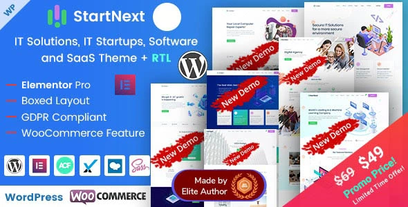 Download the customized StartNext template for WordPress