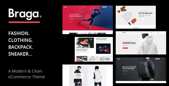 Download the Braga store template compatible with WooCommerce