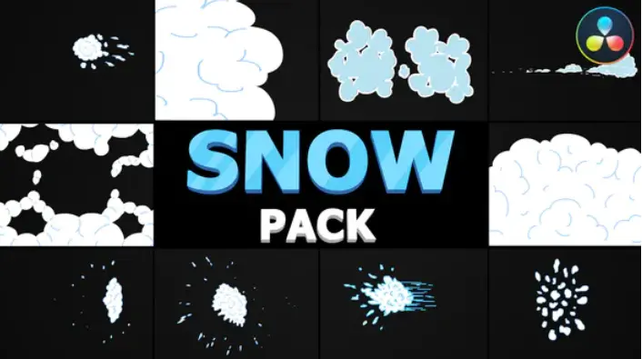 تمپلیت 2D Cartoon Snow برای DaVinci Resolve