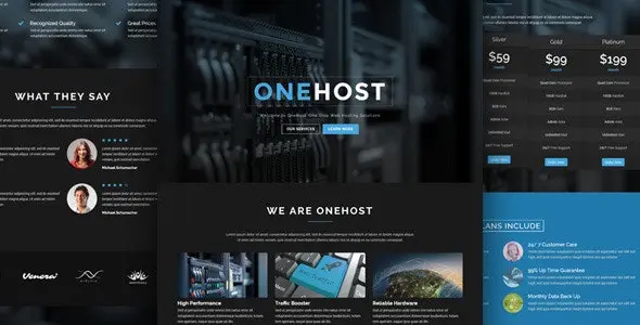 Download the Onehost HTML template
