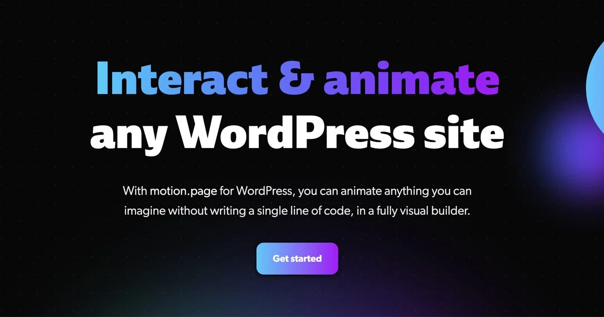 Download Motion Page plugin for WordPress