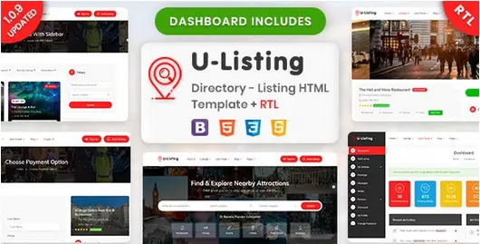 قالب HTML دایرکتوری U-Listing Directory