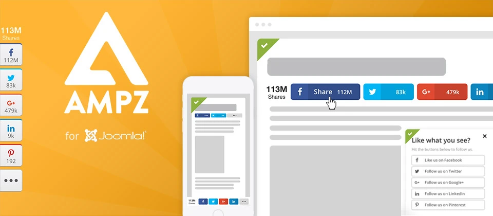 Download AMPZ Social Sharing plugin for Joomla