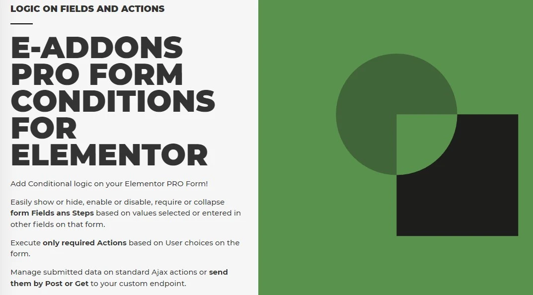 Download the E-Addons PRO FORM CONDITIONS plugin for Elementor