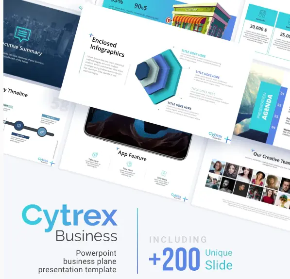 قالب آماده پاورپوینت بیزنس Cytrex - Business Plan PowerPoint Template