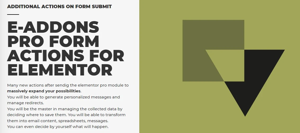 Download the E-Addons PRO FORM ACTIONS plugin for Elementor