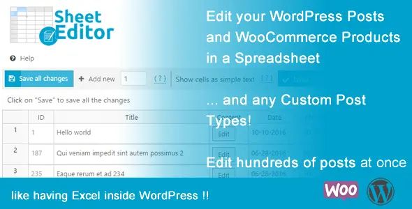 Download WP Sheet Editor Post Types Premium plugin