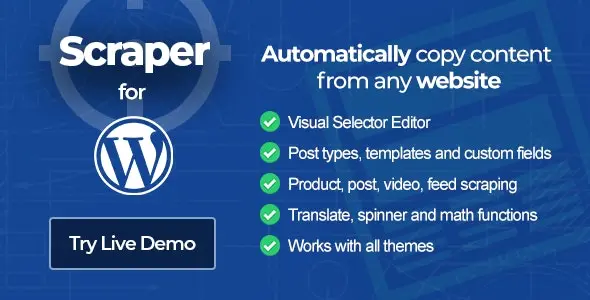 Download Scraper automatic news reader plugin for WordPress