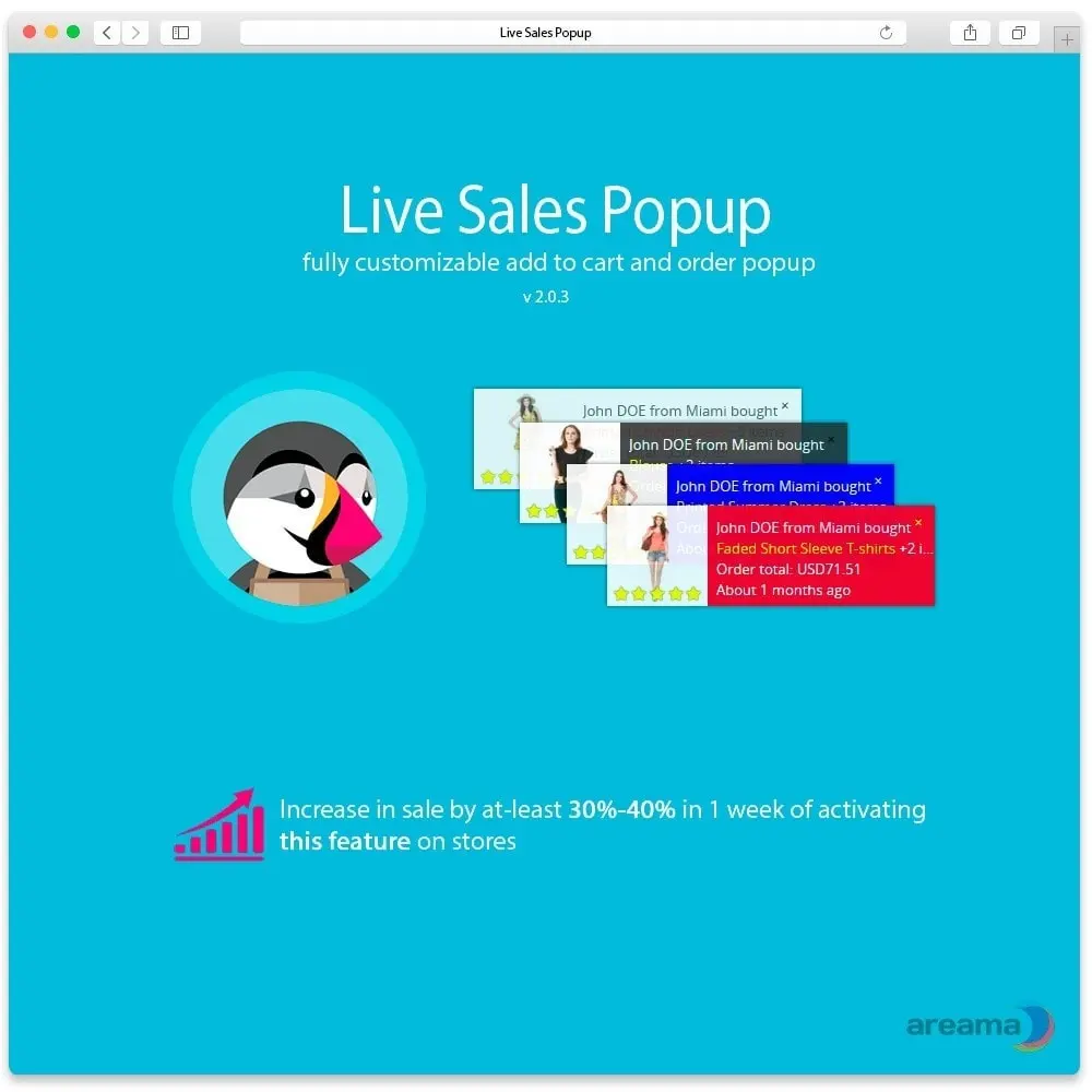 Download the Live Sales Popup module for PrestaShop