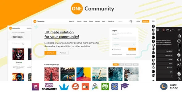 Download OneCommunity virtual community and social network template for WordPress