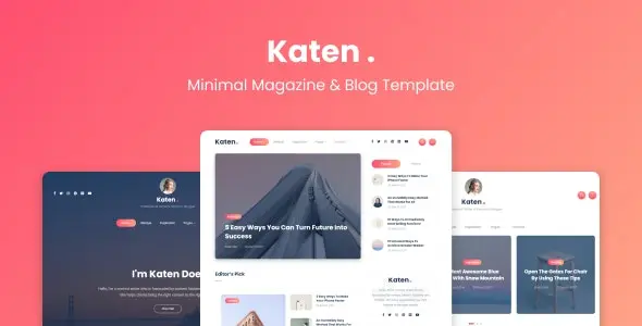 Download Katen minimal blog and news HTML template
