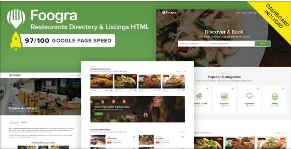 قالب HTML دایرکتوری رستوران Foogra
