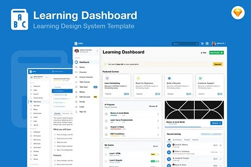 طرح لایه باز رابط کاربری Learning Education Academy Dashboard