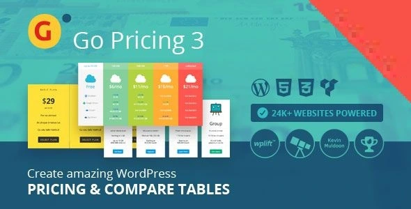 Download price table WordPress plugin and compare Go Pricing WordPress Responsive Pricing Tables