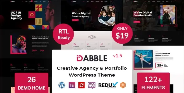 Download the correct Dabble portfolio template for WordPress