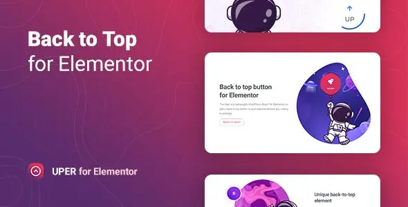 Download the Uper back to top button plugin for Elementor