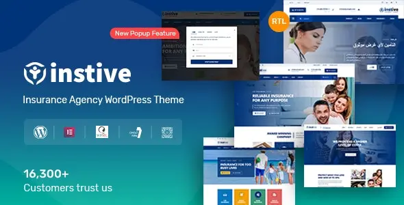Download Instive insurance service template for WordPress