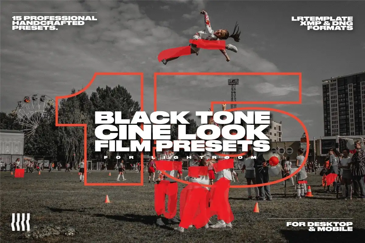 پریست لایتروم 15 Black Tone Cine Look Film Presets
