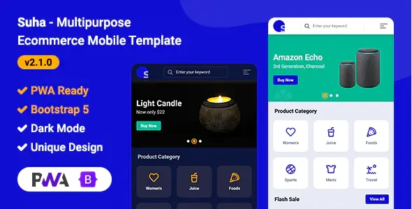 Download Suha mobile HTML template