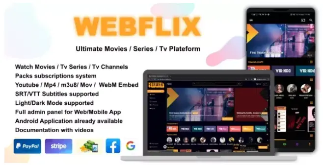 Download the script of the WebFlix movie and series portal