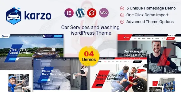 Download Karzo car service and car wash template for WordPress