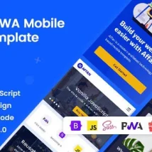 قالب اچ تی ام ال PWA موبایلی Affan