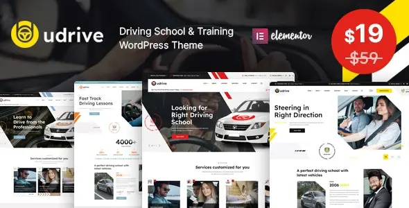 Download the Udrive driving school template for WordPress
