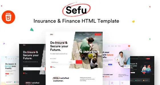 قالب HTML خدمات مالی و بیمه Sefu