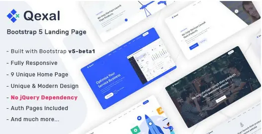 Download Qexal bootstrap 5 landing page template